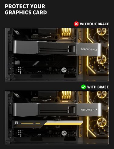 بطاقة رسومات upHere 5V 3PIN قابلة للتحكم RGB GPU تدعم حامل بطاقة الفيديو، شريط ARGB مدمج 5V، دعم الطول والارتفاع قابل للتعديل، GL7KC in Saudi Arabia