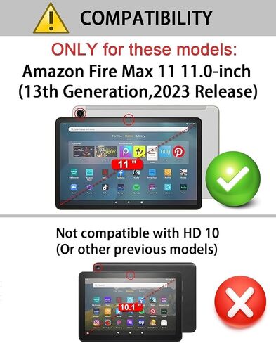 حافظة Amazon Fire Max 11 مع لوحة مفاتيح (الجيل الثالث عشر، 11 بوصة) - حافظة لوحة مفاتيح بإضاءة خلفية بألوان قوس قزح - حامل أقلام مدمج مع ماوس - أسود in Kuwait