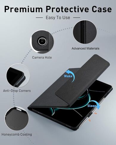 حافظة Amazon Fire Max 11 مع لوحة مفاتيح (الجيل الثالث عشر، 11 بوصة) - حافظة لوحة مفاتيح بإضاءة خلفية بألوان قوس قزح - حامل أقلام مدمج مع ماوس - أسود in Kuwait