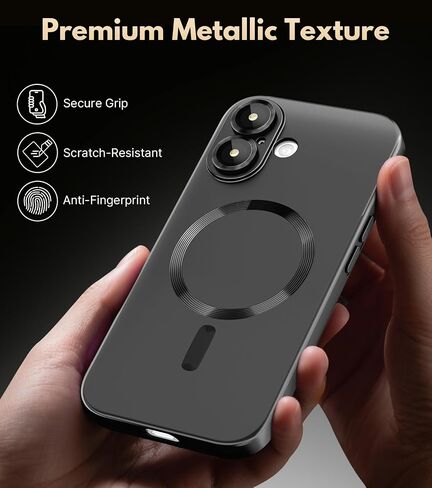 HJHStar Magnetic Case for iPhone 17 Pro Max - MagSafe Compatible, Military-Grade Drop Protection Bumper with Camera Lens Protector, Slim Shockproof Phone Cover for Girls, Matte Metallic Pink in Saudi Arabia