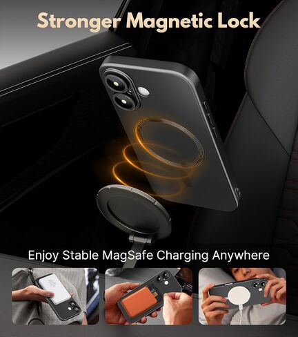 HJHStar Magnetic Case for iPhone 17 Pro Max - MagSafe Compatible, Military-Grade Drop Protection Bumper with Camera Lens Protector, Slim Shockproof Phone Cover for Girls, Matte Metallic Pink in Saudi Arabia