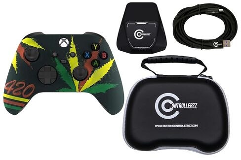 Custom Controllerzz Controller Bundle – Includes Custom Wireless Controller for Xbox Series X/S, Xbox One, PC & Braided USB-C Cable, Controller Stand, & Universal Protective Case in Kuwait