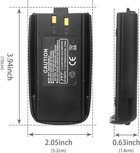 بطارية th-uv8000d، سعة تكبير مطورة 3800 مللي أمبير في الساعة USB C شحن ليثيوم أيون 7.4 فولت بطارية راديو بديلة LB-75L لراديو اتجاهين TH-UV8000D/8000E (عبوة واحدة) in Kuwait