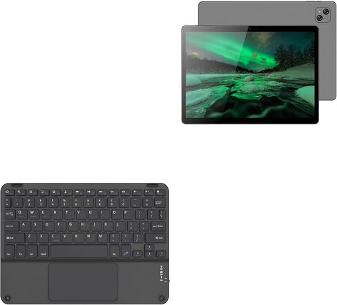 لوحة مفاتيح BoxWave متوافقة مع جهاز Veidoo Tablet (13 بوصة) - لوحة مفاتيح بلوتوث SlimKeys مع لوحة تتبع، لوحة لمس نحيفة محمولة - أسود غامق in Kuwait