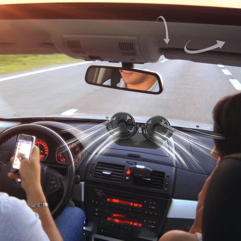 Car Cooling Fan | Head USB Table Fan - 360° Rotation, Strong Wind, Quiet Cooling, Dashboard Accessories for Home School Workplace Travel in Saudi Arabia