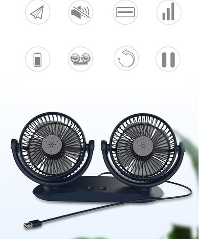 Car Cooling Fan | Head USB Table Fan - 360° Rotation, Strong Wind, Quiet Cooling, Dashboard Accessories for Home School Workplace Travel in Saudi Arabia