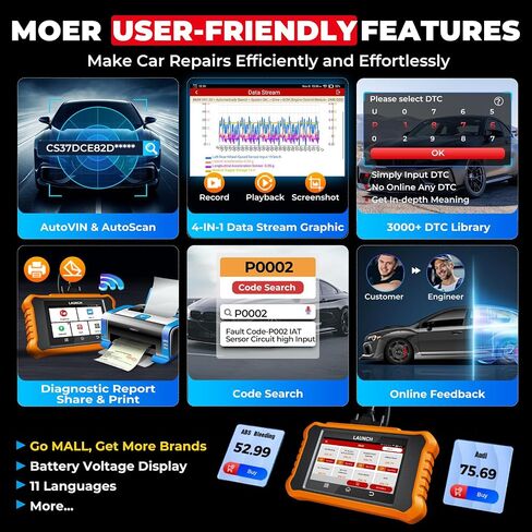 إطلاق CREADER ELITE V2.0 لـ BMW OBD2 SCANNER ، أداة فحص تشخيصية ثنائية الاتجاه بالكامل ، ترميز ECU ، جميع الخدمات ، الاختبارات النشطة ، أداة تسجيل البطارية لـ BMW MINI RR ، تحديث مدى الحياة in Kuwait