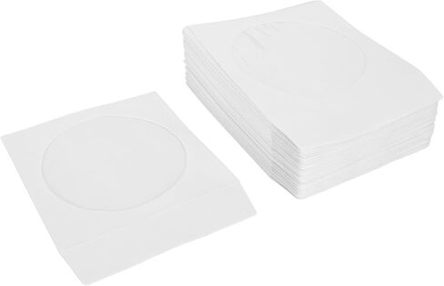 Keenso CD Sleeves 100 Pack Clear Window Thick Reusable Envelopes for 4.7in DVD Discs, Storage for Home Office Organization in Saudi Arabia
