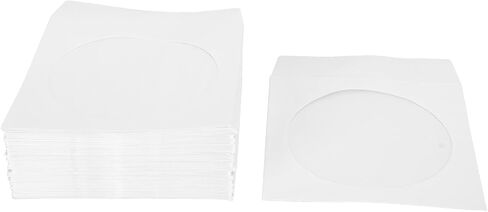 Keenso CD Sleeves 100 Pack Clear Window Thick Reusable Envelopes for 4.7in DVD Discs, Storage for Home Office Organization in Saudi Arabia
