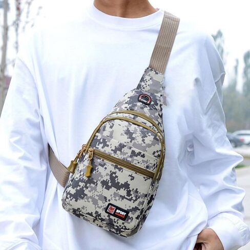 Crossbody Sling Backpack，Ideal for Travel, Hiking, Chest Bag Use as a Daypack，Style1,Grey in Saudi Arabia