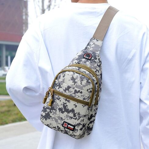 Crossbody Sling Backpack，Ideal for Travel, Hiking, Chest Bag Use as a Daypack，Style1,Grey in Saudi Arabia