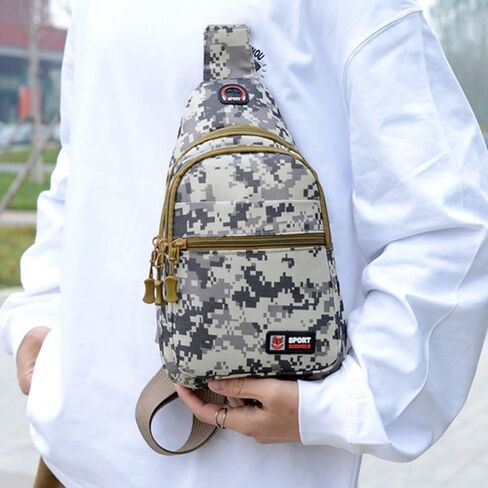 Crossbody Sling Backpack，Ideal for Travel, Hiking, Chest Bag Use as a Daypack，Style1,Grey in Saudi Arabia