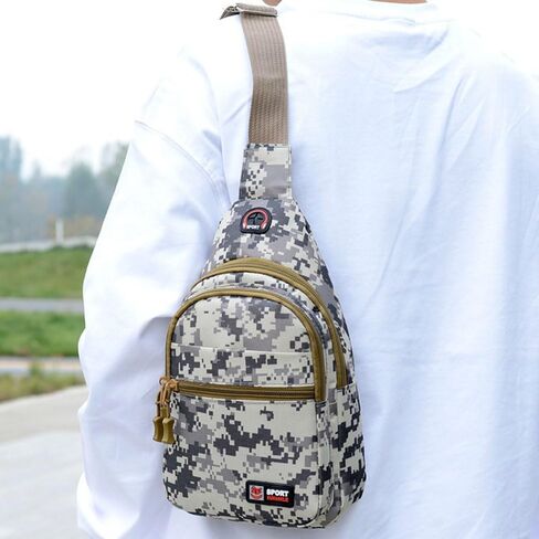 Crossbody Sling Backpack，Ideal for Travel, Hiking, Chest Bag Use as a Daypack，Style1,Grey in Saudi Arabia