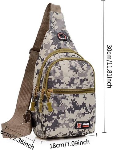 Crossbody Sling Backpack，Ideal for Travel, Hiking, Chest Bag Use as a Daypack，Style1,Grey in Saudi Arabia