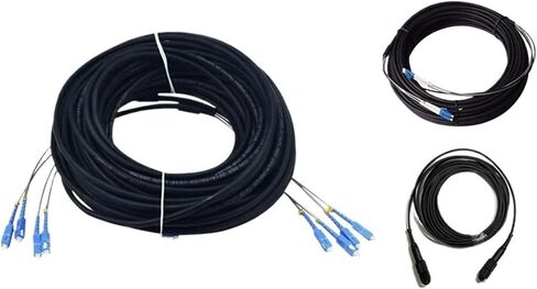 200m 2/4 cores outdoor patch cable 7mm 2C 4C CPRI LC SC FC A SM DVI waterproof FTTH jumper fiberglass armoured cable 2 core(Size:Scgreen-scgreen,Color:2C SM out connecter) in Saudi Arabia