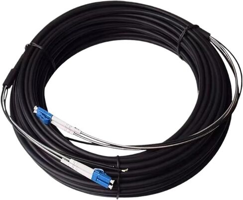 200m 2/4 cores outdoor patch cable 7mm 2C 4C CPRI LC SC FC A SM DVI waterproof FTTH jumper fiberglass armoured cable 2 core(Size:Scgreen-scgreen,Color:2C SM out connecter) in Saudi Arabia