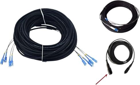 250m 2/4 cores outdoor patch cable 7mm 2C 4C CPRI LC SC FC A SM DVI waterproof FTTH jumper fiberglass armoured cable 2 core(Size:SC-FC,Color:4C SM no out connect) in Saudi Arabia