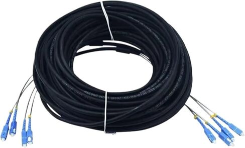250m 2/4 cores outdoor patch cable 7mm 2C 4C CPRI LC SC FC A SM DVI waterproof FTTH jumper fiberglass armoured cable 2 core(Size:SC-FC,Color:4C SM no out connect) in Saudi Arabia