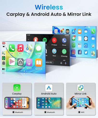 4G+64G Android Car Stereo for Ford Explorer 2006-2010/Mustang 2005-2009 with Wireless Carplay Android Auto, Rimoody 9'' Touchscreen Car Radio with GPS Bluetooth 5G-WiFi FM/RDS 32EQ Backup Camera SWC in Saudi Arabia