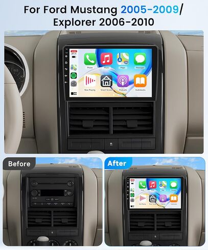 4G+64G Android Car Stereo for Ford Explorer 2006-2010/Mustang 2005-2009 with Wireless Carplay Android Auto, Rimoody 9'' Touchscreen Car Radio with GPS Bluetooth 5G-WiFi FM/RDS 32EQ Backup Camera SWC in Saudi Arabia