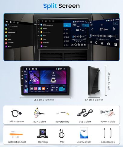 4G+64G Android Car Stereo for Ford Explorer 2006-2010/Mustang 2005-2009 with Wireless Carplay Android Auto, Rimoody 9'' Touchscreen Car Radio with GPS Bluetooth 5G-WiFi FM/RDS 32EQ Backup Camera SWC in Saudi Arabia