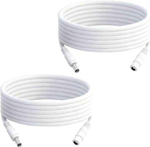 9.8ft 5.5mmx2.1mm DC Power Extension Cable Male to Female Compatible with 12V 3A for CCTV Surveillance Cameras, LED Strips, Routers, Monitors Black 2pcs in Saudi Arabia