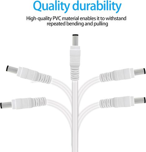 9.8ft 5.5mmx2.1mm DC Power Extension Cable Male to Female Compatible with 12V 3A for CCTV Surveillance Cameras, LED Strips, Routers, Monitors Black 2pcs in Saudi Arabia