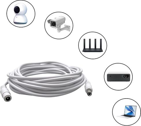 9.8ft 5.5mmx2.1mm DC Power Extension Cable Male to Female Compatible with 12V 3A for CCTV Surveillance Cameras, LED Strips, Routers, Monitors Black 2pcs in Saudi Arabia
