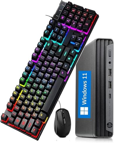 HP EliteDesk 800 G6 Mini PC Desktop Win 11 Pro، Intel Gen 10th Core i5-10500T، ذاكرة الوصول العشوائي 16 جيجابايت، 512 جيجابايت SSD، دعم 4K، Displayport، RJ-45، Wi-Fi، BT، كمبيوتر صغير (متجدد) in Saudi Arabia