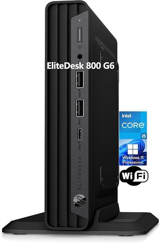 HP EliteDesk 800 G6 Mini PC Desktop Win 11 Pro، Intel Gen 10th Core i5-10500T، ذاكرة الوصول العشوائي 16 جيجابايت، 512 جيجابايت SSD، دعم 4K، Displayport، RJ-45، Wi-Fi، BT، كمبيوتر صغير (متجدد) in Saudi Arabia