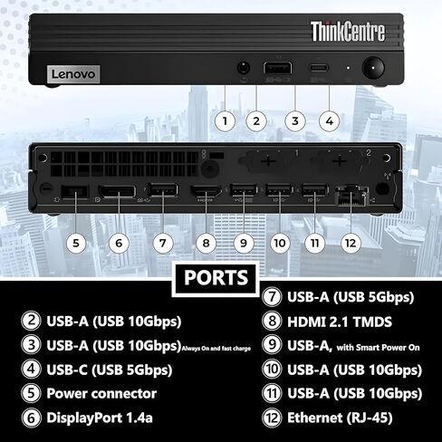 كمبيوتر Lenovo ThinkCentre M75q Mini Desktop Business، Ryzen 5 PRO 5650GE 3.4 جيجا هرتز، 16 جيجا بايت DDR4 RAM، 512 جيجا PCIe SSD، Wi-Fi، HDMI، DP، شاشتان تدعمان 4K، لوحة مفاتيح سلكية وماوس، Windows 11 Pro in Kuwait