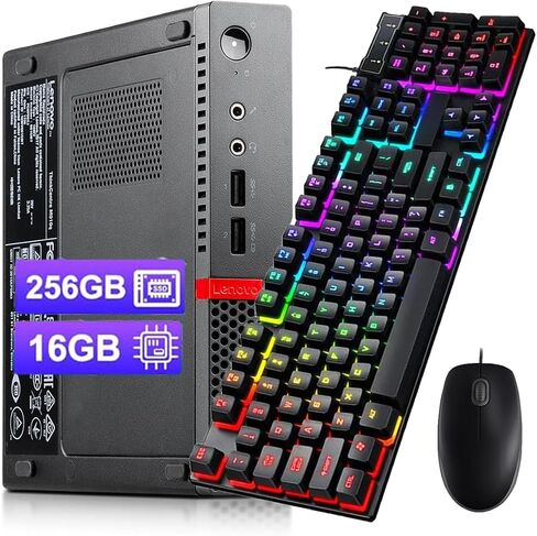 Lenovo ThinkCentre M910q Tiny Desktop Computer Windows 11 Pro - Intel Core i5-6500T 2.5GHz, 16 GB RAM, 256GB SSD, USB 3.0, DisplayPort, WiFi, BT Mini PC (Renewed) in Saudi Arabia