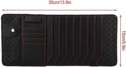ZJchao Sun Visor Organizer, Multifunctional Sun Visor Organizer, CD Holder, PU Leather Disc Card Storage Bag, Organizers, Black for Men and in Saudi Arabia