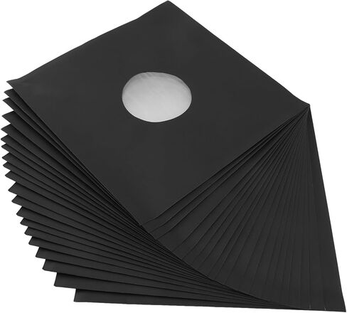 Pomya 12 Inch 20pcs Matt Black Black 350 GSM Paper Jackets in Saudi Arabia