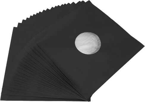 Pomya 12 Inch 20pcs Matt Black Black 350 GSM Paper Jackets in Saudi Arabia