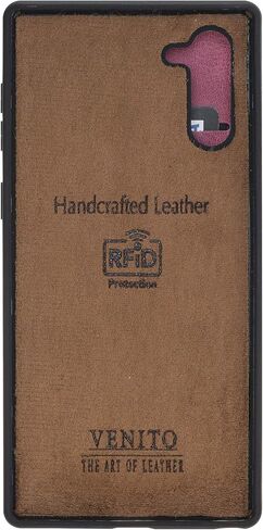 حافظة هاتف جلدية Venito Verona متوافقة مع هاتف Samsung Galaxy Note 10 (6.3 بوصة) - غطاء خلفي قلاب قابل للغلق بتقنية RFID - وردي فاتح in Kuwait