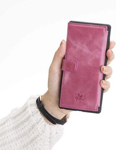 حافظة هاتف جلدية Venito Verona متوافقة مع هاتف Samsung Galaxy Note 10 (6.3 بوصة) - غطاء خلفي قلاب قابل للغلق بتقنية RFID - وردي فاتح in Kuwait