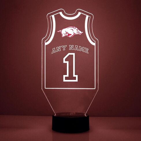 Custom Boise State University (BSU) Broncos Basketball Jersey LED Sign Night Light Lamp with Remote, Personalized Name, Text, Officially Licensed from The CLC by Mirror Magic Gifts, Made in The USA in Saudi Arabia
