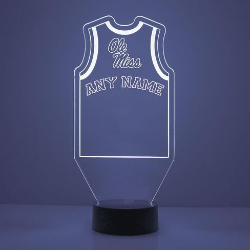 Custom Boise State University (BSU) Broncos Basketball Jersey LED Sign Night Light Lamp with Remote, Personalized Name, Text, Officially Licensed from The CLC by Mirror Magic Gifts, Made in The USA in Saudi Arabia