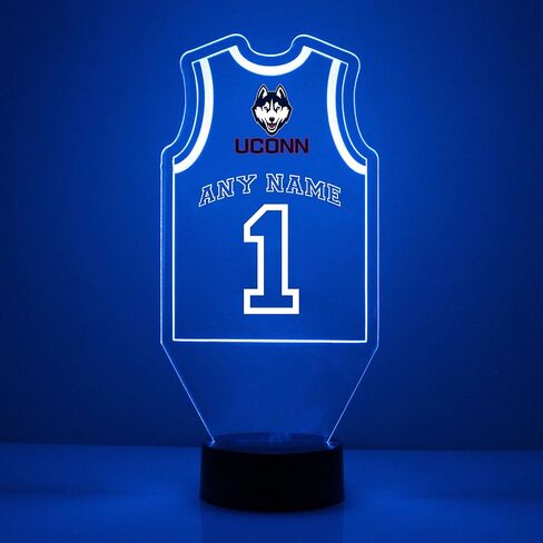 Custom Boise State University (BSU) Broncos Basketball Jersey LED Sign Night Light Lamp with Remote, Personalized Name, Text, Officially Licensed from The CLC by Mirror Magic Gifts, Made in The USA in Saudi Arabia