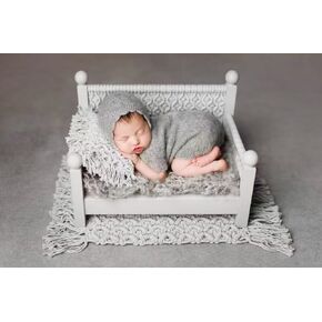 Newborn Photography Props Boys Mohair Cute Stretch Hat Romper Baby Photo Props Outfits Photoshoot Costume Infant in Kuwait