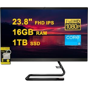 Lenovo IdeaCentre AIO 3 All-in-One Desktop 23.8" FHD IPS Anti-Glare Intel Quad-core i3-10100T 16GB RAM 1TB SSD Win10 w/ICP Accessory in Kuwait