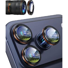 واقي عدسة الكاميرا Xfilm لهاتف iPhone 17 Pro / 17 Pro Max Bling، حلقة فتحة معدنية فردية مع صلابة 9H، واقي شاشة كاميرا مقاوم للخدش، ملحقات أنيقة، مناسب للحافظة (برتقالي) in Kuwait