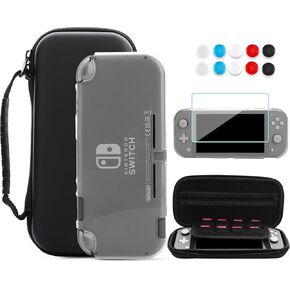 FANPL Carrying Case for Nintendo Switch Lite, Portable Travel Accessories Bundle with Blue Switch Lite Storage Case, Clear Protective Skin Shell, Screen Protector and 10 Thumb Grip Caps in Saudi Arabia