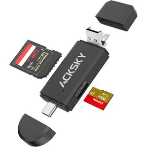 3-in-1 SD Card Reader-Type-C/USB-A/Micro USB, Dual Slot Memory Card Reader for MacBook/PC/Android/Phone/Camera/Laptop/Galaxy/Chromebook, Micro SD Card Adapter Supports SD/SDHC/SDXC/MMC in Saudi Arabia