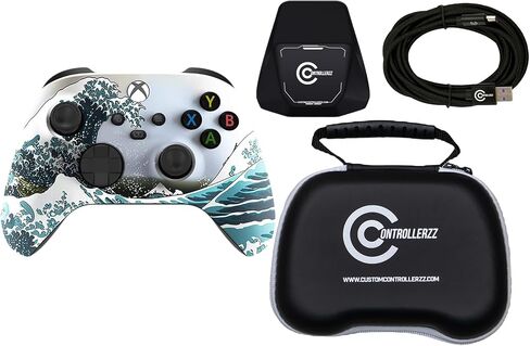 Custom Controllerzz Controller Bundle – Includes Custom Wireless Controller for Xbox Series X/S, Xbox One, PC & Braided USB-C Cable, Controller Stand, & Universal Protective Case in Saudi Arabia