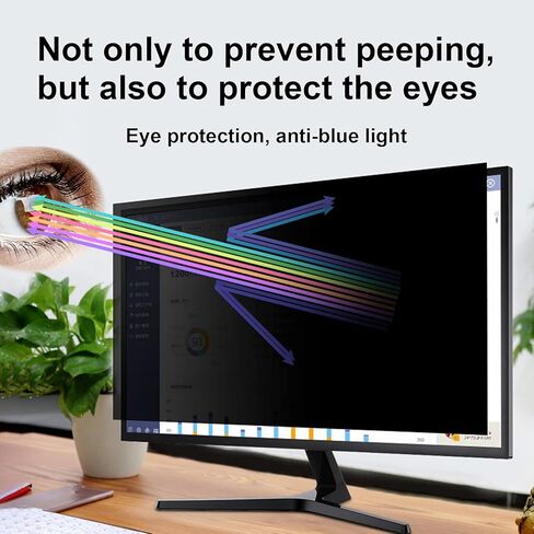فلتر شاشة للخصوصية مقاس 24 بوصة - طبقة مضادة للوهج لشاشة الكمبيوتر، مضادة للخدش، تحجب 90% من الضوء الأزرق - لمسة نهائية لامعة غير لامعة، 24 بوصة (16:9) in Kuwait