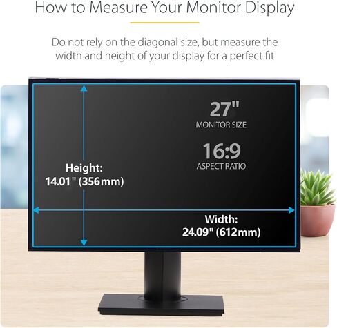 Computer Privacy Screen 27 Inch for 16:9 Widescreen Monitor, Removable Anti Blue Light Anti Glare Monitor Privacy Filter Shield in Saudi Arabia