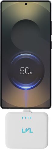 Spark Portable Charger for iPhone 17/16/15 USB C 2500mAh Power Bank with LED Indicators 2.4A Fast Charging Mini Portable Charger with Pass Through Technology LVL 25 (Black) in Saudi Arabia