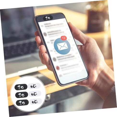 TEHAUX 6 قطع غطاء كاميرا ويب للخصوصية منزلق لأجهزة الكمبيوتر المحمولة رفيعة للغاية ومضادة للظهور تصميم الباندا اللطيف المتوافق مع الأجهزة اللوحية وأجهزة الكمبيوتر المكتبية in Kuwait